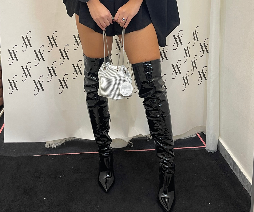 Borsa a secchiello con strass