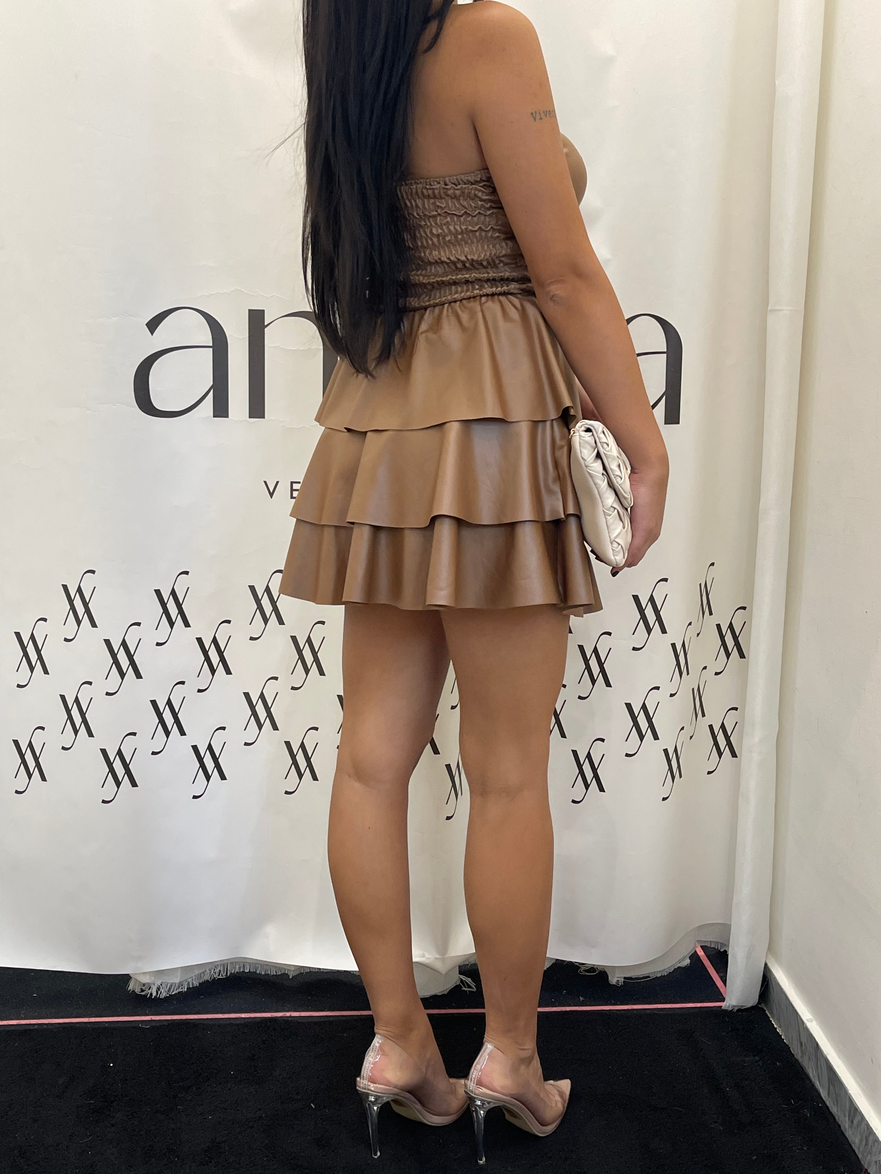 Mini dress in eco-pelle